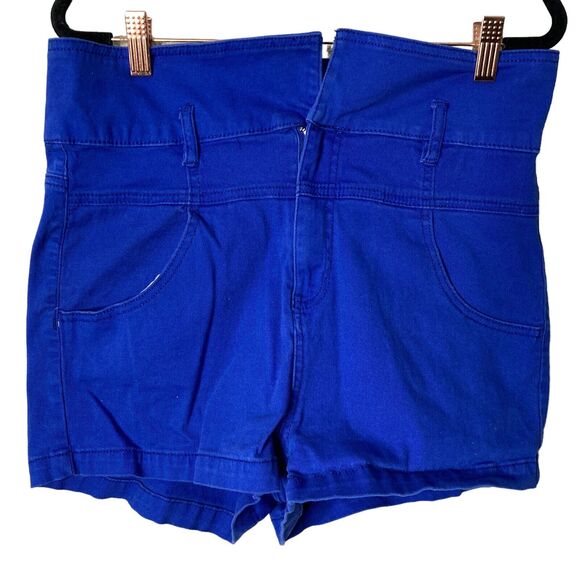 Almost Famous Shorts Womens XL Blue Hi Waist Stretch - Picture 3 of 7